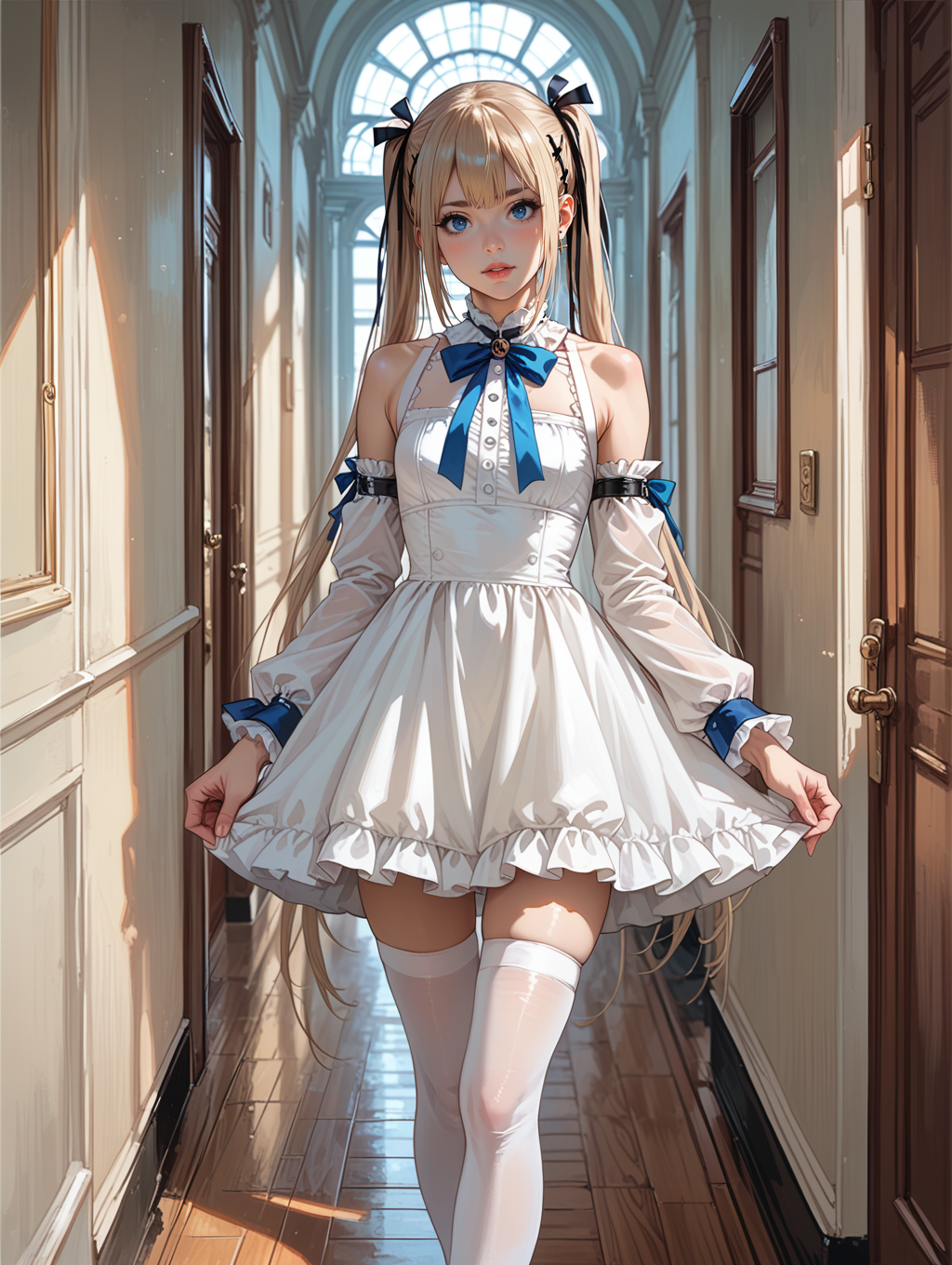 03607-1183518193-score_9, score_8_up, score_7_up,source_anime, _marie rose, white dress, blue ribbons, white thighhighs, ornate, hallway,.png